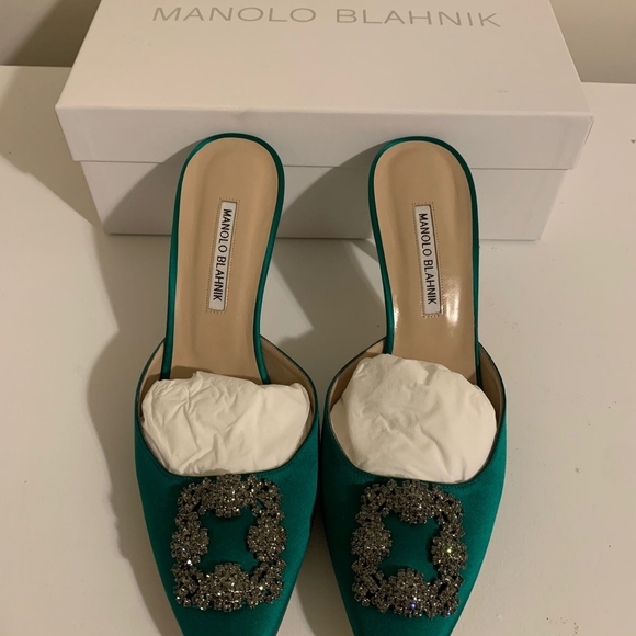 Manolo hangsi mules!  Size 42. Green - Picture 4 of 5